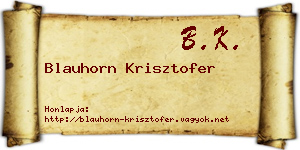 Blauhorn Krisztofer névjegykártya